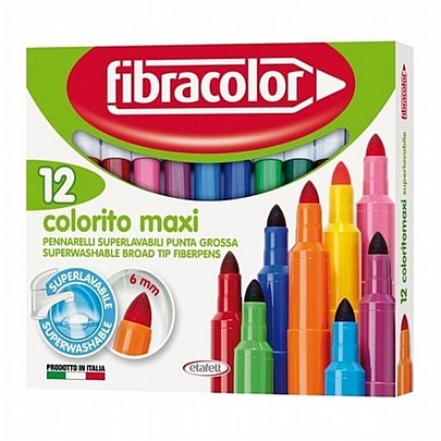 Μαρκαδόροι Maxi 12 χρωμάτων - Fibracolor Colorito