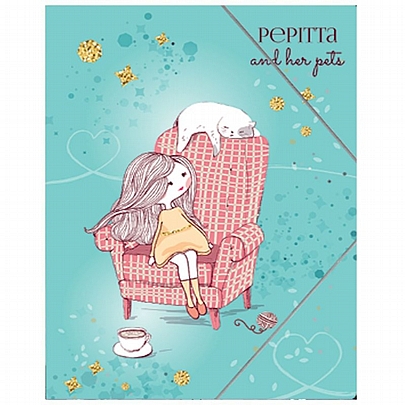 Πλαστικός φάκελος με λάστιχο - Pepitta & her pets (A4) - A&G