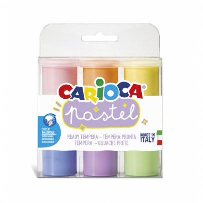 Τέμπερες 6 χρωμάτων (25ml) - Carioca Pastel
