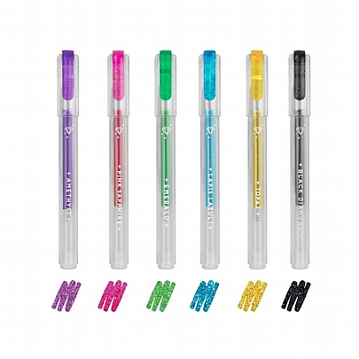 Σετ 6 Glitter Mini Gel Στυλό - Legami