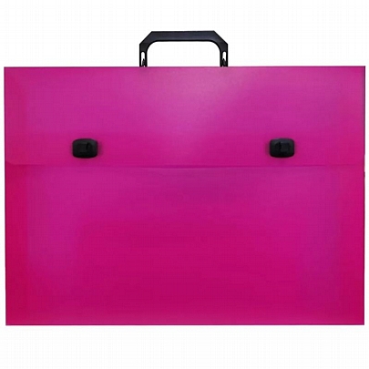 Τσάντα σχεδίου με διπλό κούμπωμα PP - Ροζ (32x43x5) - Groovy