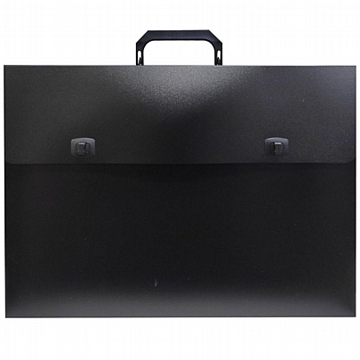 Τσάντα σχεδίου με διπλό κούμπωμα PP - Μαύρη (32x43x5) - Groovy Office