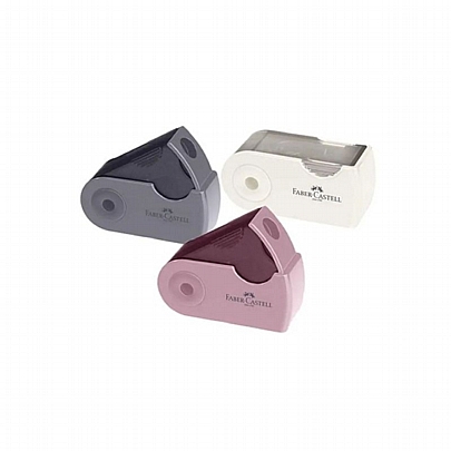 Ξύστρα Mini μονή με δοχείο - Pastel χρώματα - Faber-Castell Sleeve Mini