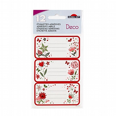 Αυτοκόλλητες ετικέτες - Romantic Floral Labels (12τμχ.) - Global Gift