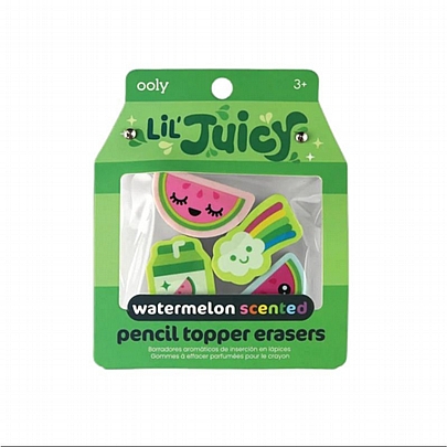 Σετ αρωματικές σβήστρες για μολύβι - Καρπούζι (4τμχ.) - Ooly Lil’ Juicy 