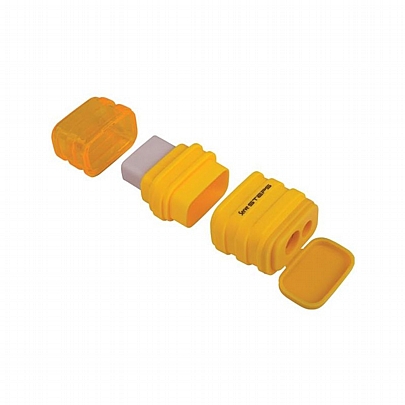 Ξύστρα διπλή με δοχείο & Σβήστρα - Κίτρινη - Serve Steps