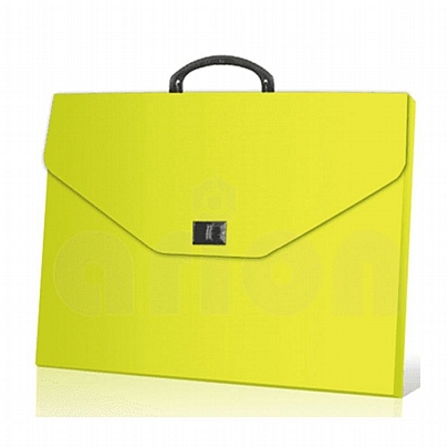 Τσάντα σχεδίου με κούμπωμα PP - Κίτρινη (28x38x5) - Arion