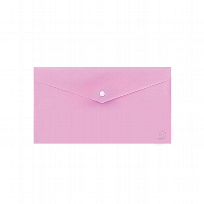 Φάκελος με κουμπί επιταγών - Pastel Ροζ (23.5x13 εκ.) - Typotrust