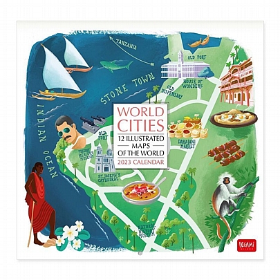 Μηνιαίο Ημερολόγιο Τοίχου 2023 - World Cities (30x29) - Legami