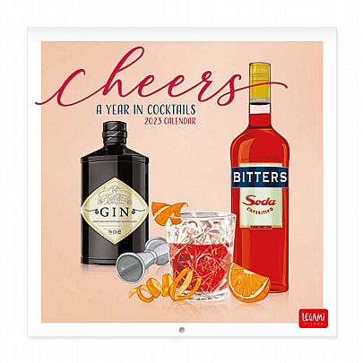 Μηνιαίο Ημερολόγιο Τοίχου 2023 -  Cocktails Cheers (18x18) - Legami