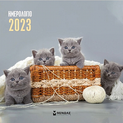 Μηνιαίο Ημερολόγιο Τοίχου 2023 - Γατάκια (30x30) 