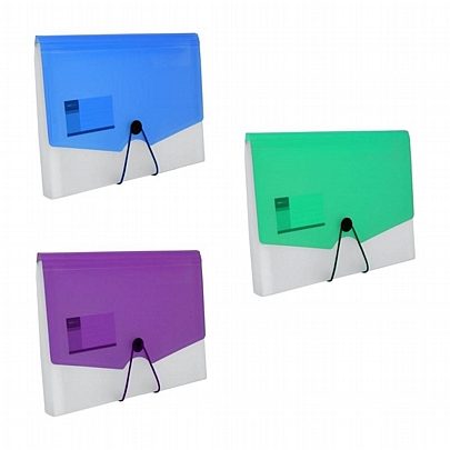 Ντοσιέ Φυσαρμόνικα με Λάστιχο 13 θέσεων Α4 - Διάφορα χρώματα (24x33εκ.) - Salkopaper