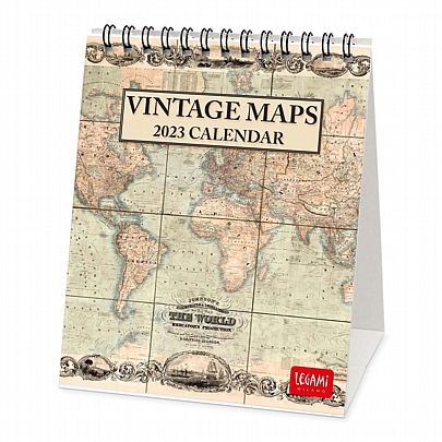 Μηνιαίο Επιτραπέζιο Ημερολόγιο 2023 Σπιράλ - Vintage Maps (12x14.5) - Legami