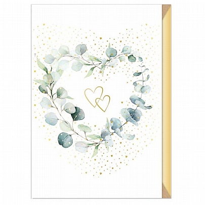 Ευχετήρια κάρτα με Φάκελο - Eucalyptus heart (17.5x11.5) - ArteBene