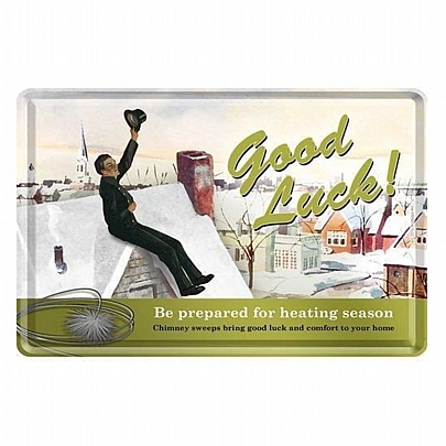 Μεταλλική Ευχετήρια Κάρτα με Φάκελο - Good Luck (10x14) - NostalgicArt