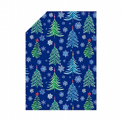 Χαρτί περιτυλίγματος - Blue Christmas Fir-Tree (2m x 70cm) - Florio Carta