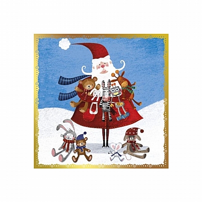 Χριστουγεννιάτικη κάρτα με Φάκελο - Santa Claus (13.5x13.5) - ThePaperBox