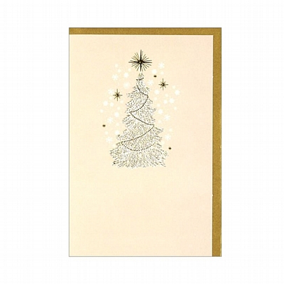 Χριστουγεννιάτικη κάρτα με Φάκελο - White Cristmas Tree (11.5x17.2) - ThePaperBox