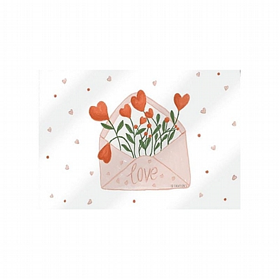 Χειροποίητη ευχετήρια κάρτα με Φάκελο - Φάκελος καρδιές (9x11.5) - J.o. Creations