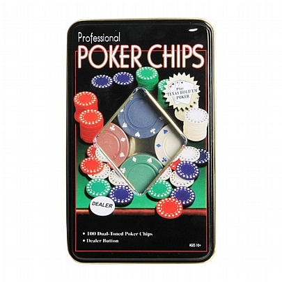 Μεταλλικό κουτί Poker Texas Holdem με 100 μάρκες