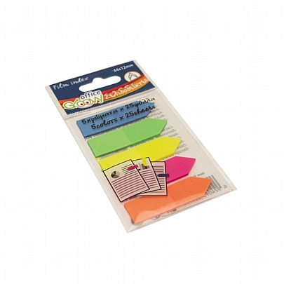 Αυτοκόλλητος σελιδοδείκτης Βέλος - 125 Neon πολύχρωμα χαρτάκια (4.4x1.2cm) - Groovy