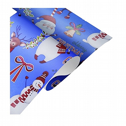 Χαρτί περιτυλίγματος - Blue Merry Christmas (2m x 70cm) - Florio Carta