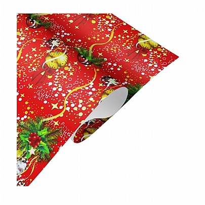 Χαρτί περιτυλίγματος - Μistletoe & Christmas Balls (2m x 70cm) - Florio Carta