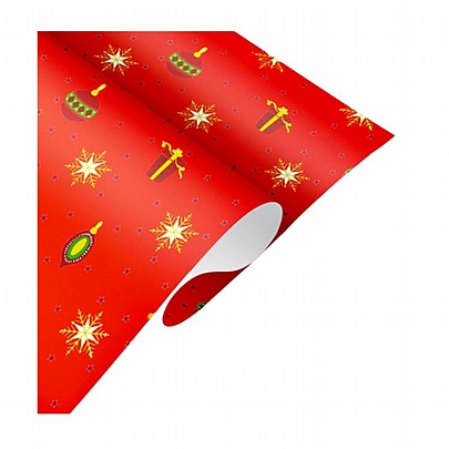 Χαρτί περιτυλίγματος - Red Christmas Designs (2m x 70cm) - Florio Carta