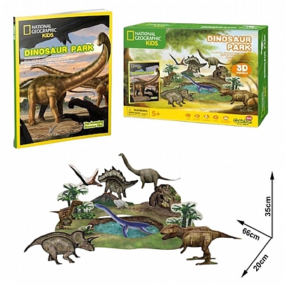 Παζλ 3D - National Geographic Dinosaur Park (43κ & Βιβλίο 36σελ) - CubicFun