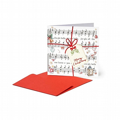 Χριστουγεννιάτικη κάρτα ανάγλυφη με Φάκελο - Christmas Sheet Music (7x7) - Legami