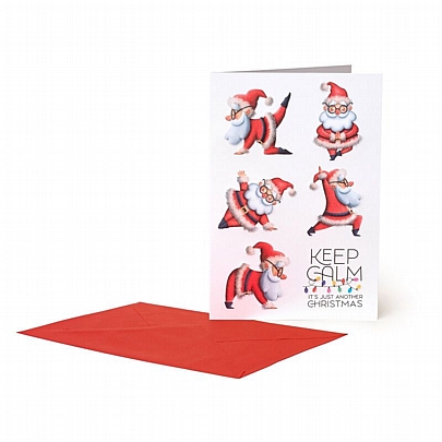 Χριστουγεννιάτικη Κάρτα με Φάκελο - Glitter Santa (17x11.5) - Legami