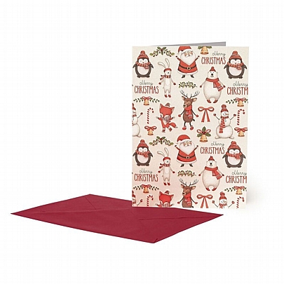 Χριστουγεννιάτικη Κάρτα με Φάκελο - Christmas Animals (17x11.5) - Legami
