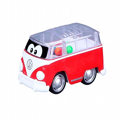 Pull Back & Go: Vokswagen Poppin' Bus - Κόκκινο - Bburago Junior