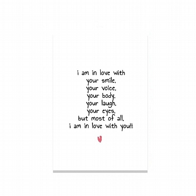 Χειροποίητη αρωματική κάρτα με Φάκελο - I am in Love (8.5x11.5) - J.o. Creations