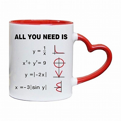 Κούπα κεραμική - All you need is Love (Χερούλι Καρδιά/330ml)