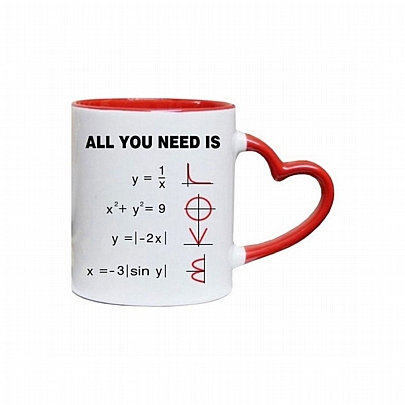 Κούπα κεραμική - All you need is Love (Χερούλι Καρδιά/330ml)
