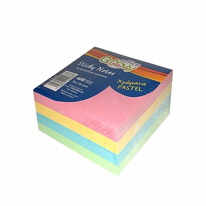 Αυτοκόλλητα Post it κύβος - 400 pastel πολύχρωμα χαρτάκια (7.6x7.6) - Groovy