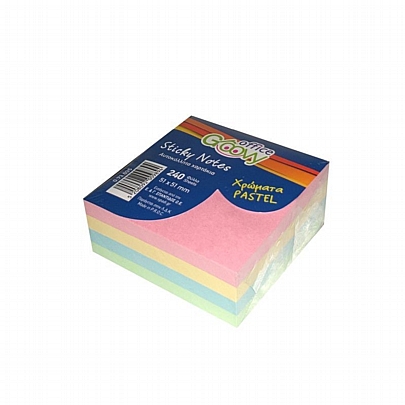 Αυτοκόλλητα Post it κύβος - 240 mini pastel πολύχρωμα χαρτάκια (5.1x5.1) - Groovy Office