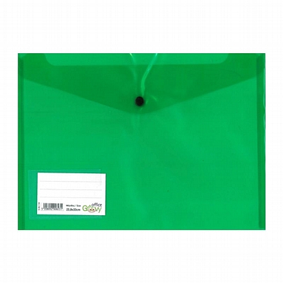 Φάκελος PP με κουμπί & ετικέτα - Διάφανος Πράσινος (23.8x33cm) - Groovy