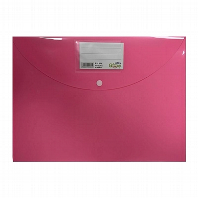 Φάκελος με κουμπί & ετικέτα - Ροζ (26,4x36) - Groovy Office