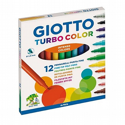 Μαρκαδόροι 12 χρωμάτων - Giotto Turbo Color