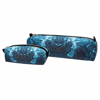 Κασετίνα βαρελάκι & πορτοφολάκι - Blue Waves - Polo Wallet Art