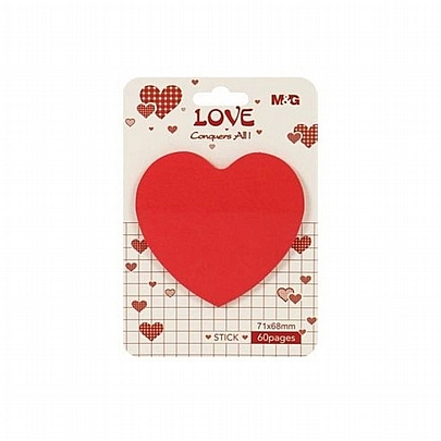 Αυτοκόλλητα Post it - Heart 60 κόκκινα χαρτάκια (7.1x6.8) - M&G