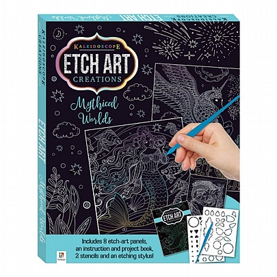 Etch Art Mini Kit (Scratch): Mythical Worlds - Hinkler