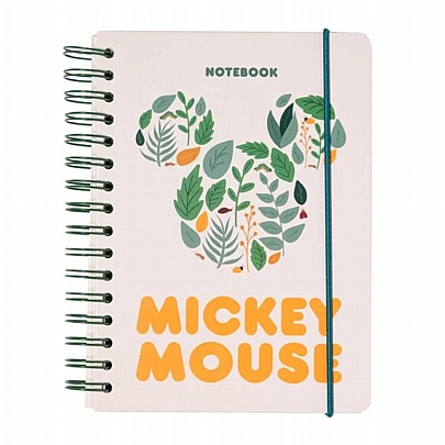 Σημειωματάριο σπιράλ dotted με λάστιχο - Mickey Mouse (15.5x21.5) - Grupo Erik