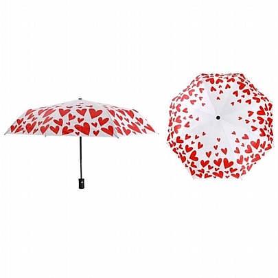 Ομπρέλα βροχής σπαστή - Hearts - I-Total Gifts