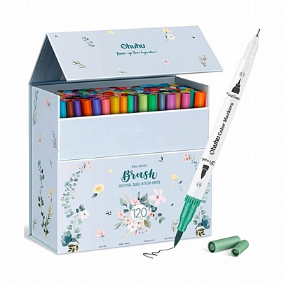 Σετ μαρκαδοράκια Brush & Fineliner 120 Χρωμάτων - Art Markers - Ohuhu