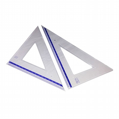 Σετ 2 γεωμετρικών τριγώνων - Ορθογώνιο (22cm / 60°) & ισόπλευρο (15cm / 45°) - Pratel