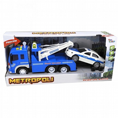 Όχημα οδικής βοήθειας 1:16 & περιπολικό (Με Ήχο, Φως & Κίνηση μέσω Τριβής) - Metropoli
