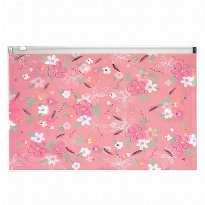 Φάκελος με Zip - Ροζ με μεταλλιζέ λεπτομέρειες (Α4) - Notes